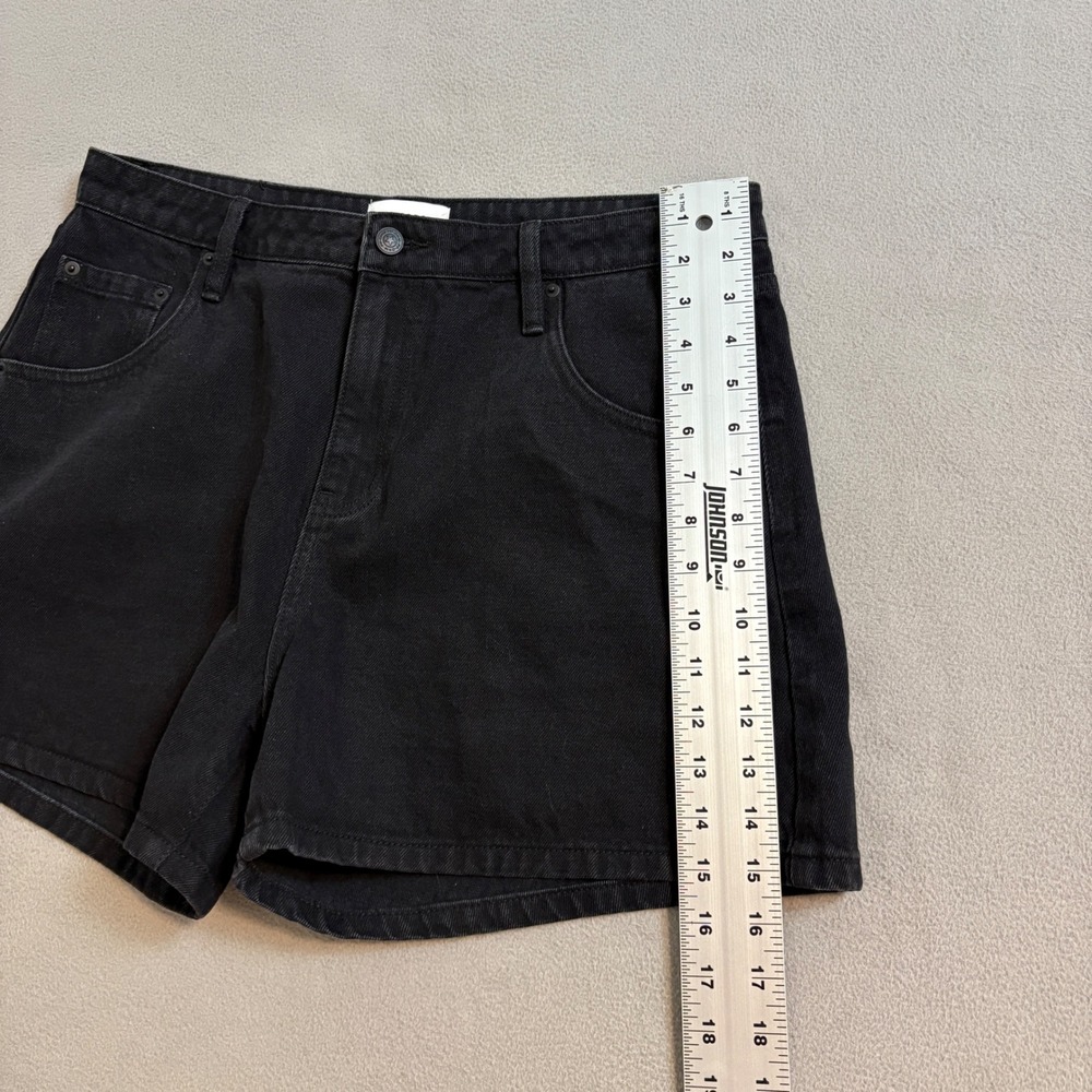 Princess Polly Black High Waisted Denim Shorts Size US 10 - Picture 9 of 10